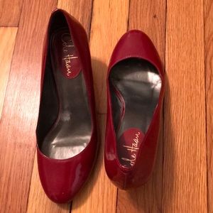 Red patent leather shoes